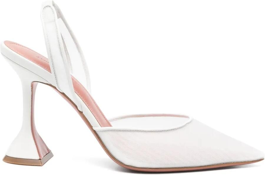 Amina Muaddi 100 mm Holli pumps Wit