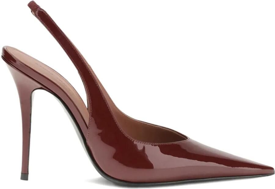 Amina Muaddi 105 mm Anok Sling slingback pumps met puntige neus Rood