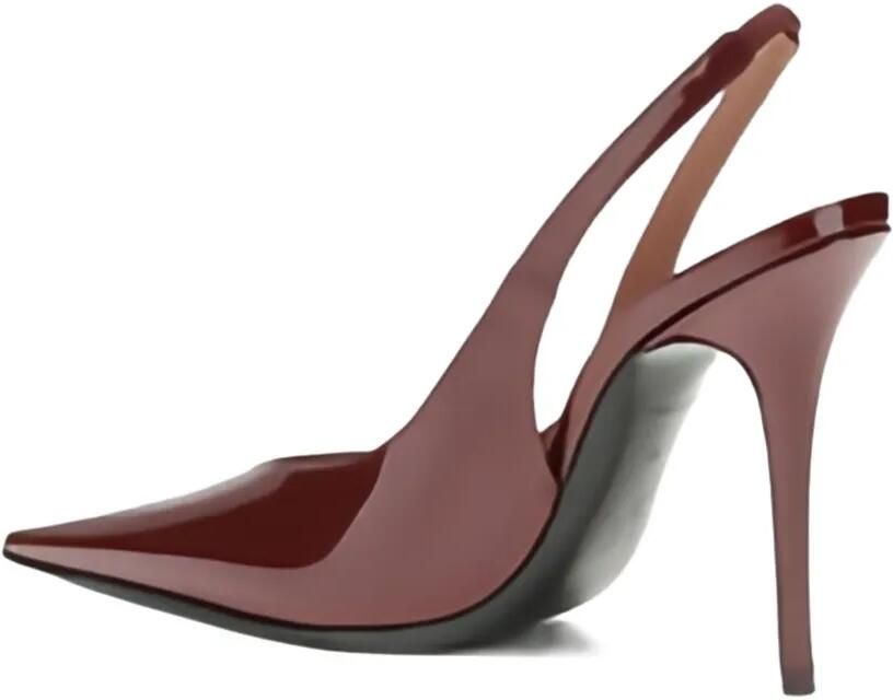 Amina Muaddi 105 mm Anok Sling slingback pumps met puntige neus Rood - Foto 2