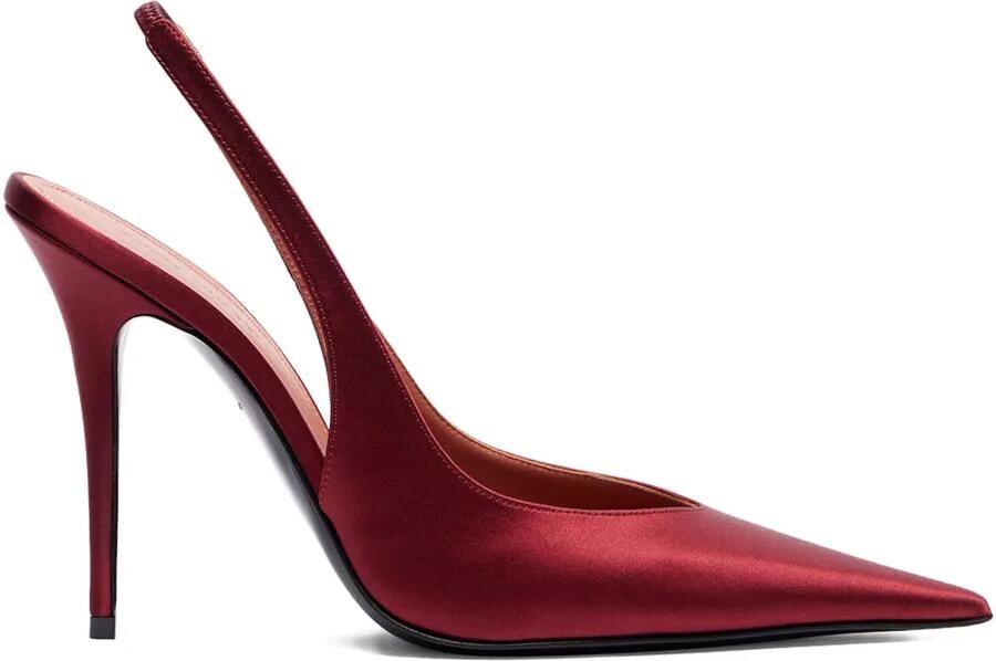Amina Muaddi 105 mm Anok Sling slingback pumps met puntige neus Rood