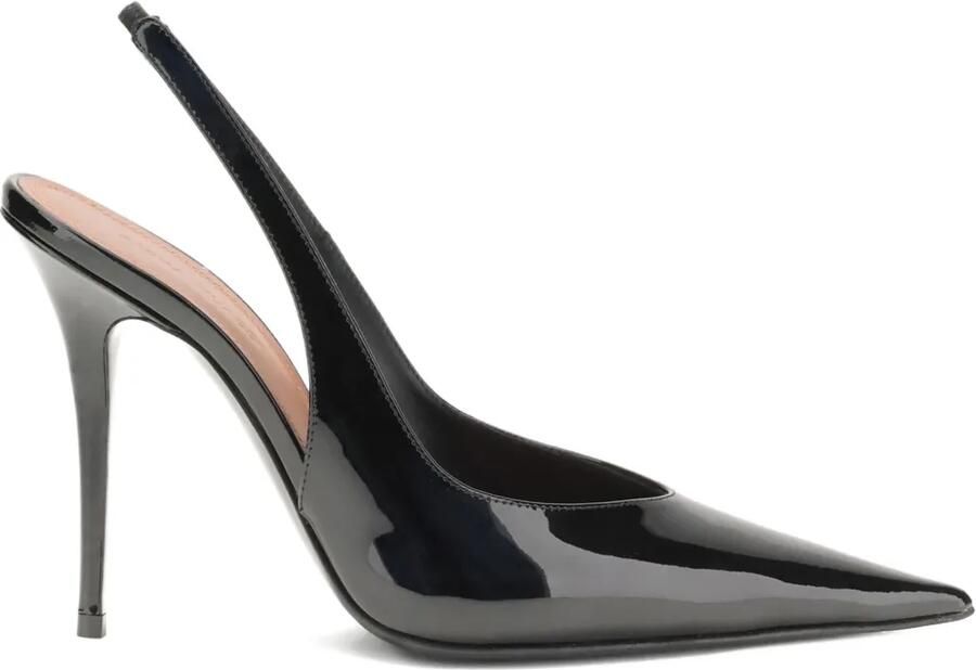 Amina Muaddi 105 mm Anok Sling slingback pumps met puntige neus Zwart