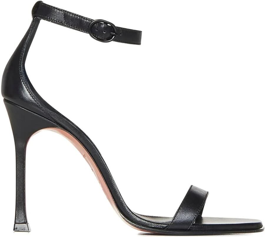 Amina Muaddi 105 mm Kim sandalen met stilettohak en bandje Zwart