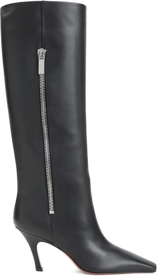 Amina Muaddi 80 mm Mona laarzen Zwart
