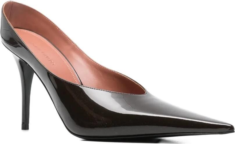 Amina Muaddi 90 mm Anok muiltjes Bruin