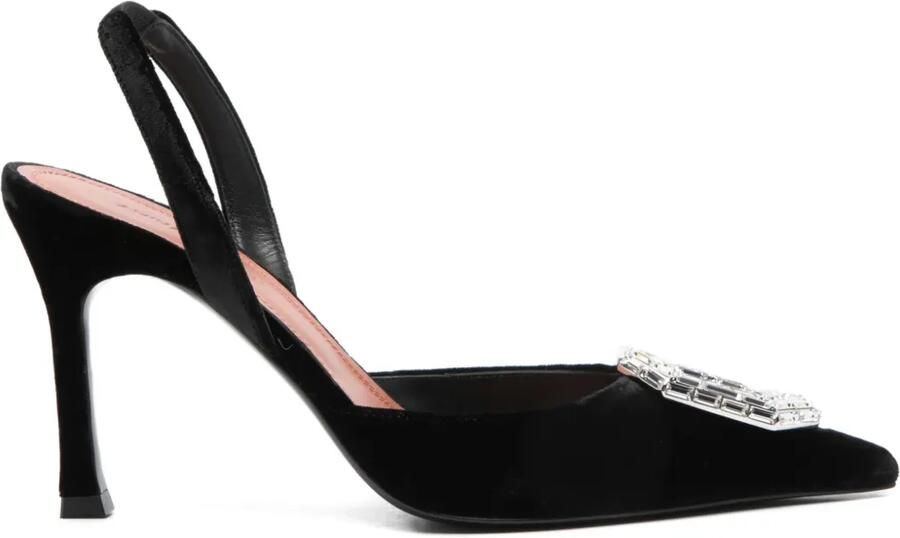 Amina Muaddi 90 mm Camelia pumps verfraaid met detail Zwart