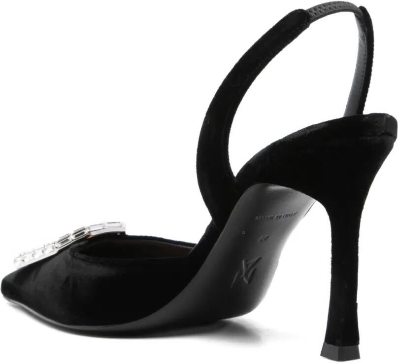 Amina Muaddi 90 mm Camelia pumps verfraaid met detail Zwart - Foto 2