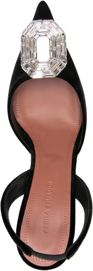 Amina Muaddi 90 mm Camelia pumps verfraaid met detail Zwart - Foto 4