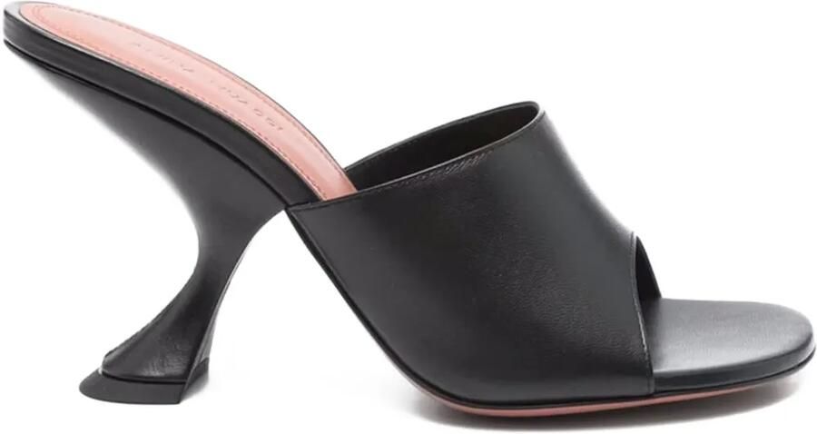 Amina Muaddi 90 mm Lupita sandalen met sculpturale hak Zwart