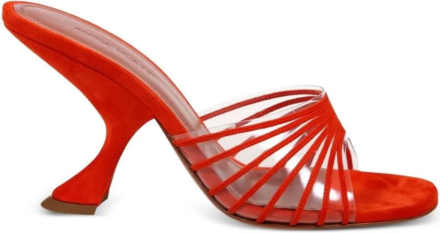 Amina Muaddi 90 mm Mookie sandalen Rood