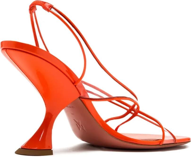 Amina Muaddi 90 sandalen met bewerkte hak Oranje