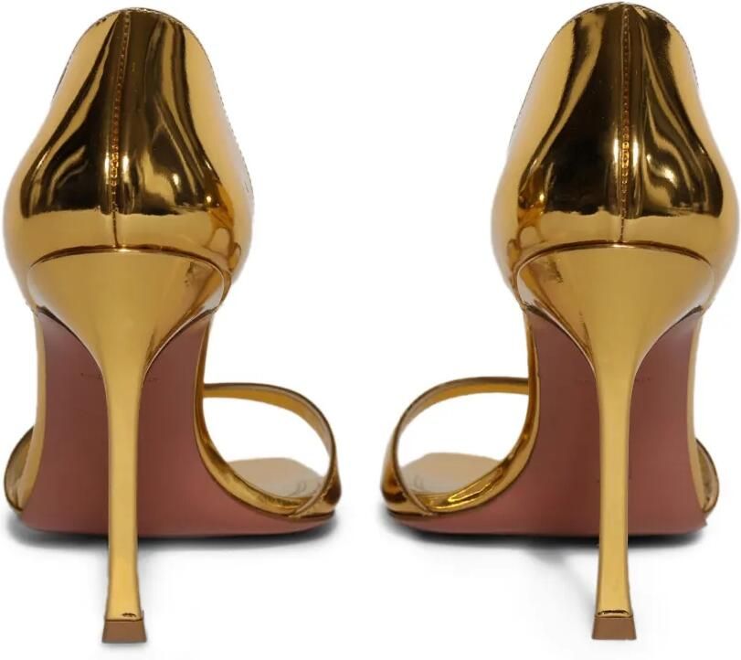 Amina Muaddi 95 mm Agnese metallic sandalen met open neus Goud - Foto 5