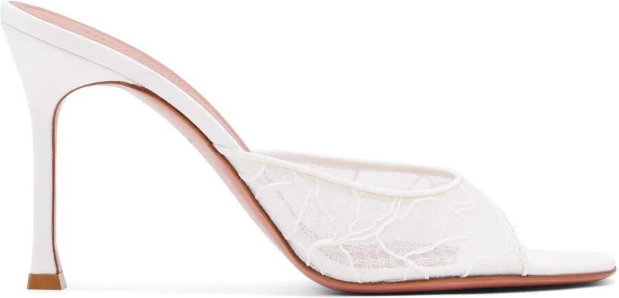 Amina Muaddi 95 mm Alexa sandalen Wit