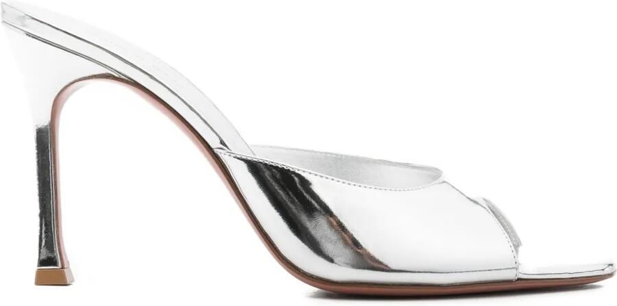 Amina Muaddi 95 mm Alexa Slipper muiltjes Zilver