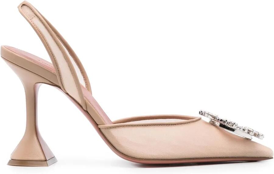Amina Muaddi 95 mm Begum pumps Beige