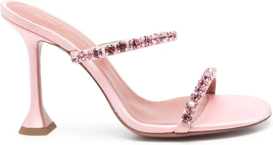 Amina Muaddi 95 mm Gigi sandalen Roze