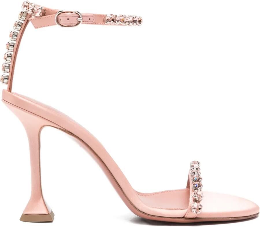 Amina Muaddi 95 mm Gigi sandalen verfraaid met kristallen Roze