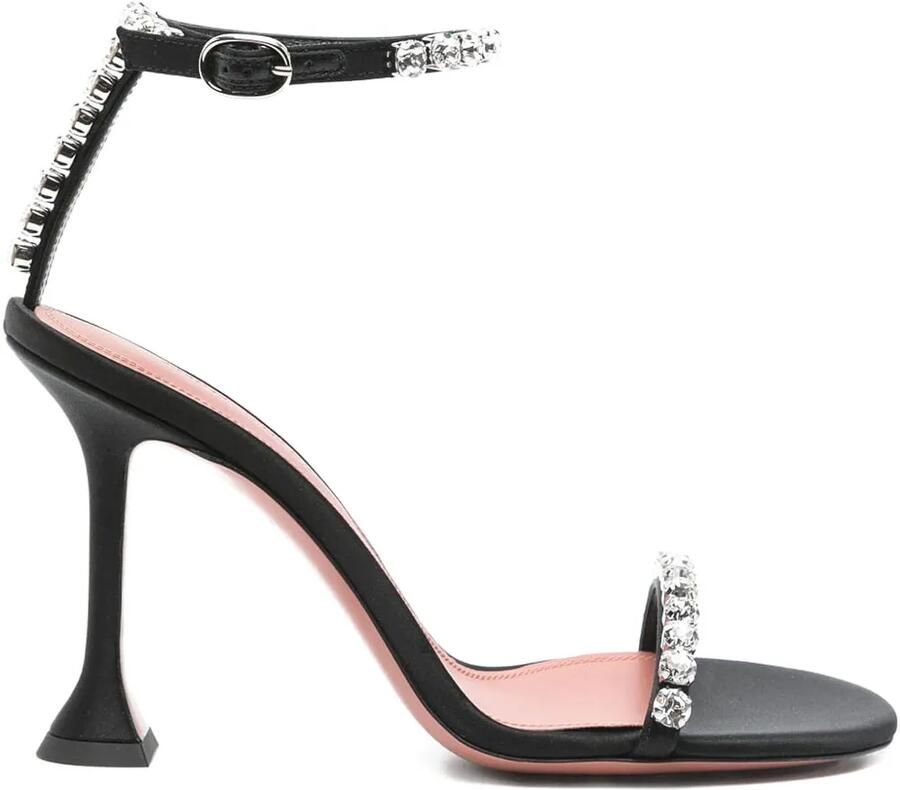 Amina Muaddi 95 mm Gigi sandalen verfraaid met kristallen Zwart