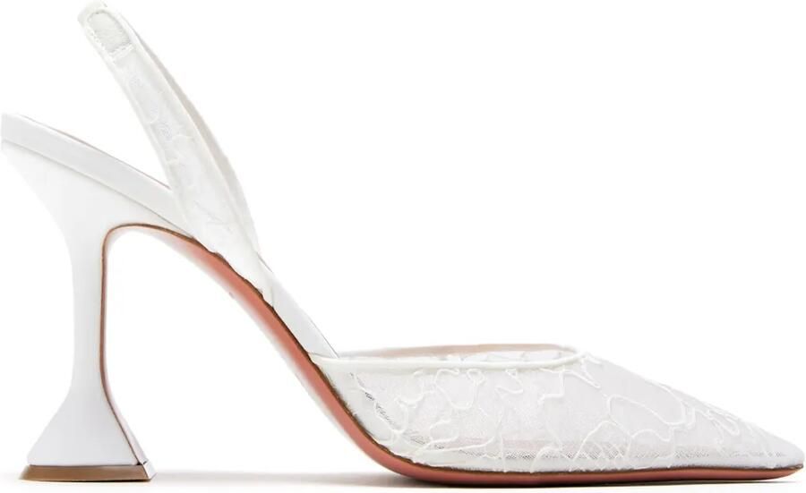 Amina Muaddi 95 mm Holli pumps Wit