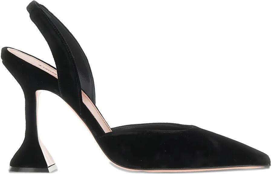 Amina Muaddi 95 mm Holli slingback pumps Zwart