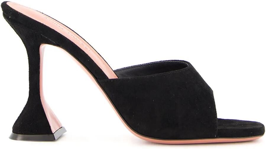 Amina Muaddi 95 mm Lupita muiltjes Zwart