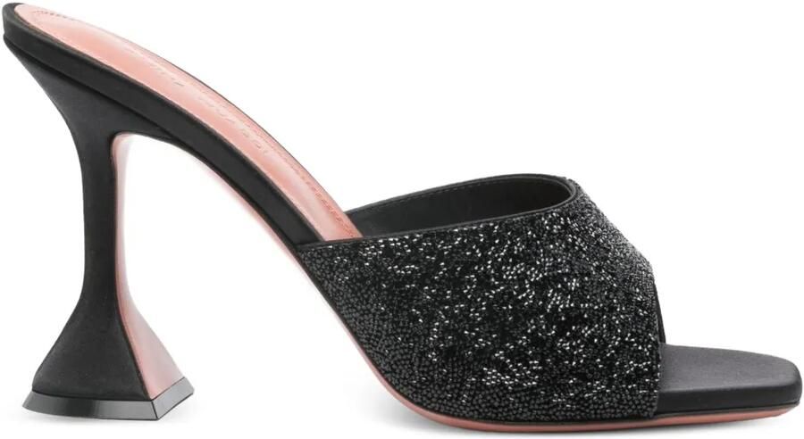 Amina Muaddi 95 mm Lupita sandalen verfraaid met kristallen Zwart
