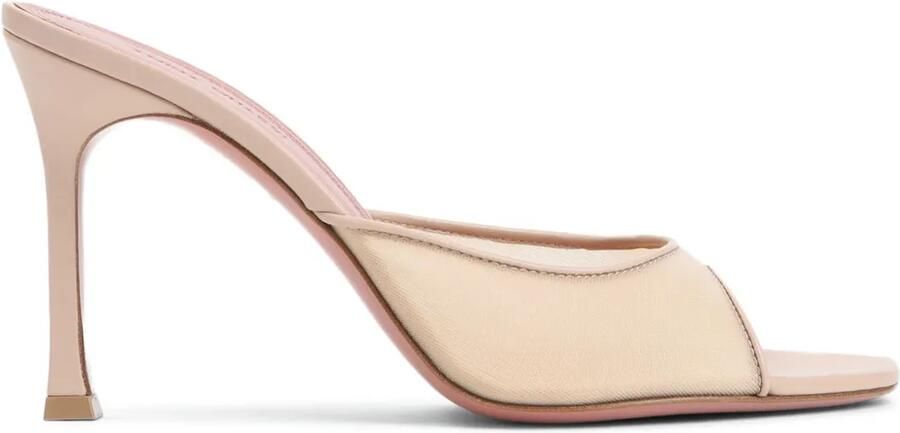 Amina Muaddi Alexa 95mm muiltjes Beige