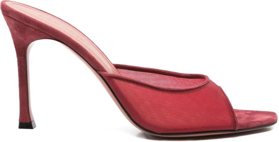 Amina Muaddi Alexa sandalen met hak Rood