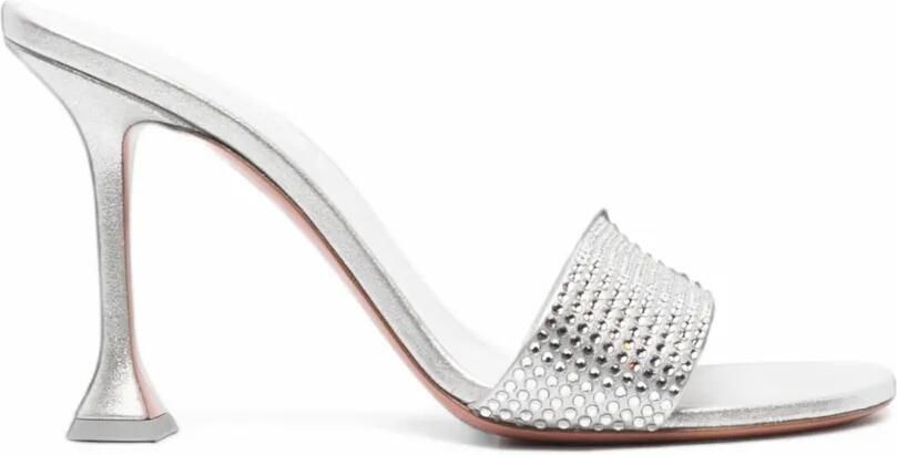 Amina Muaddi Andreea crystal-embellished mules Zilver