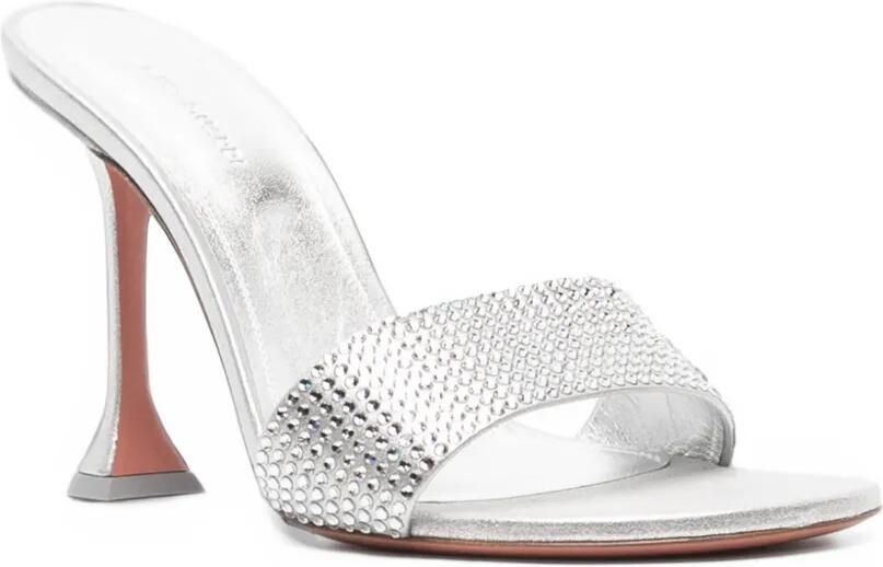 Amina Muaddi Andreea crystal-embellished mules Zilver - Foto 3