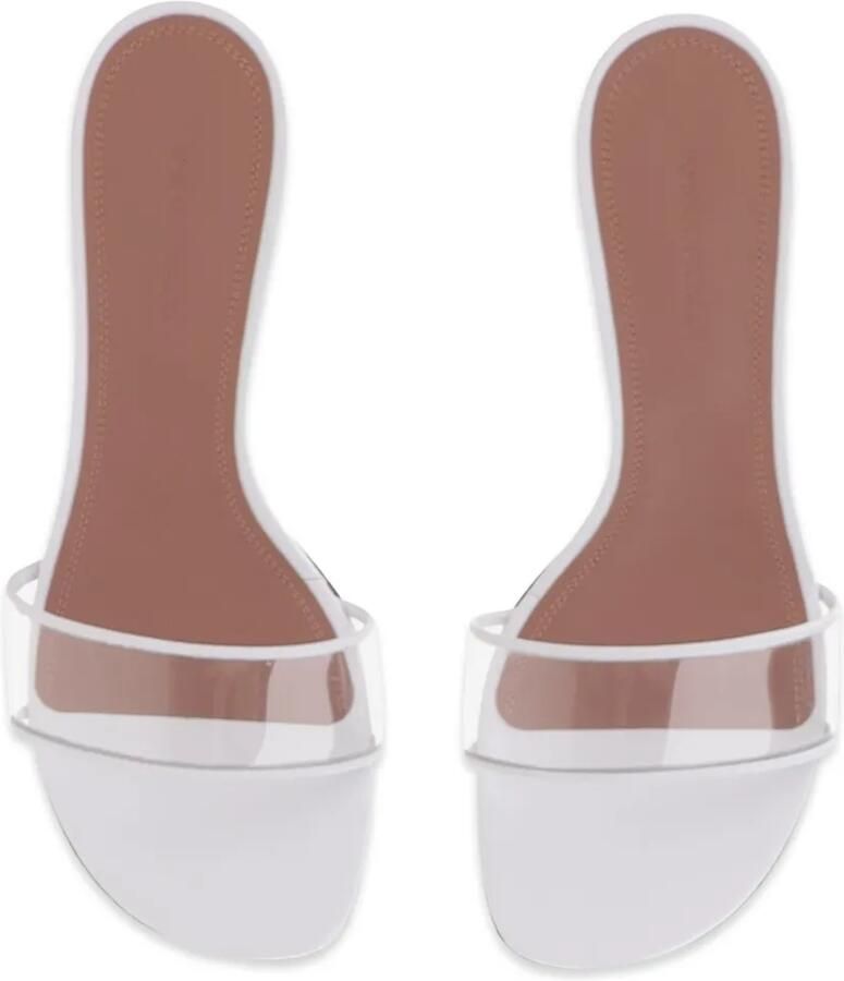 Amina Muaddi Andreea Glass sandalen Wit - Foto 2