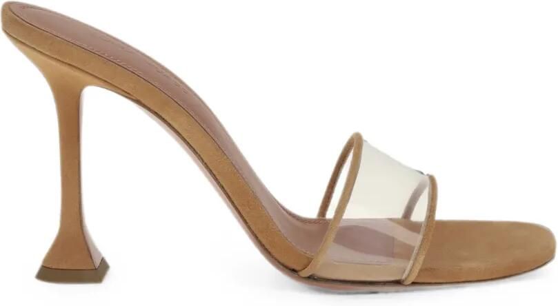 Amina Muaddi Andreea sandalen met doorzichtig bandje Wit