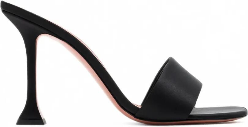 Amina Muaddi Andreea satijnen sandalen Zwart