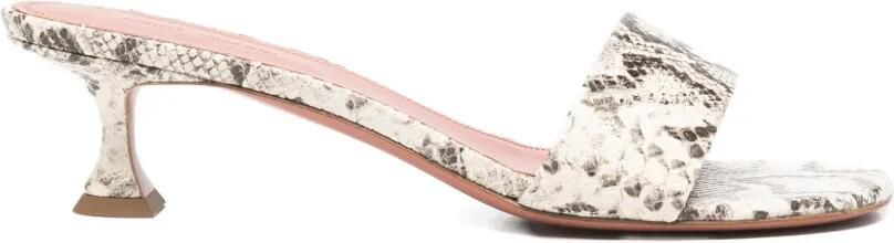 Amina Muaddi Andreea slippers met print Beige