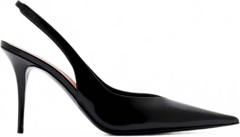 Amina Muaddi Anok lakleren pumps Zwart