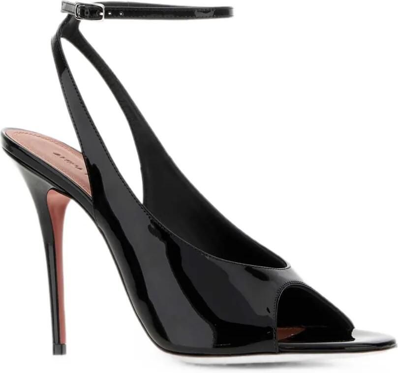 Amina Muaddi Anok lakleren sandalen Zwart