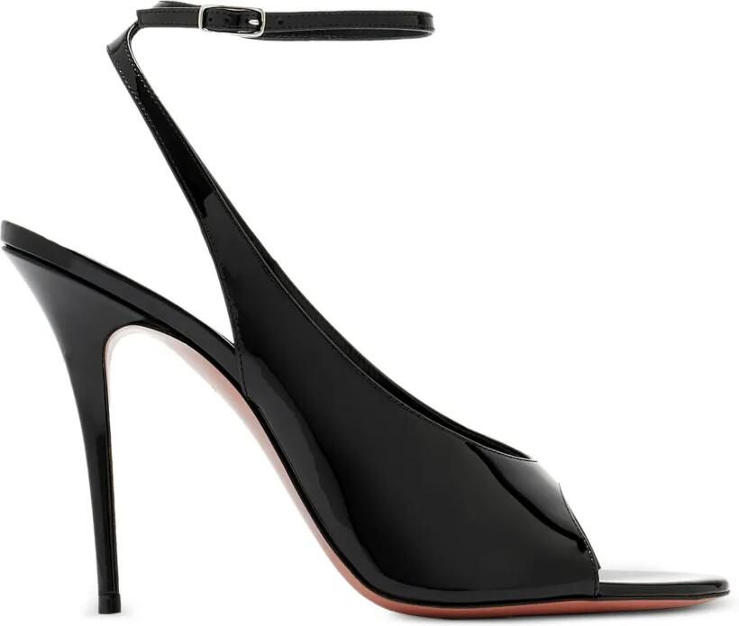 Amina Muaddi Anok lakleren sandalen Zwart