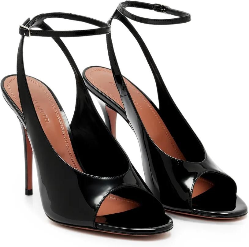 Amina Muaddi Anok lakleren sandalen Zwart - Foto 3