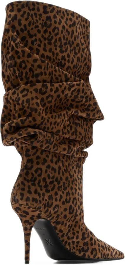 Amina Muaddi Anok leopard-print knee-high boots Bruin - Foto 4