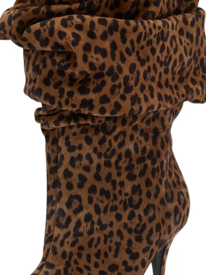 Amina Muaddi Anok leopard-print knee-high boots Bruin - Foto 3