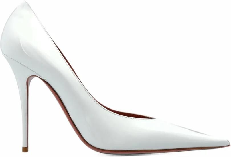 Amina Muaddi Anok patent-leather pumps Wit