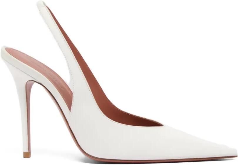 Amina Muaddi Anok slingback sandalen Wit