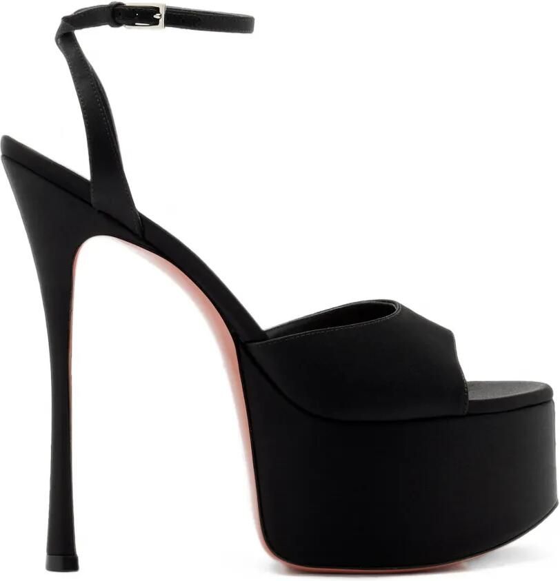 Amina Muaddi Aya sandalen met plateau Zwart