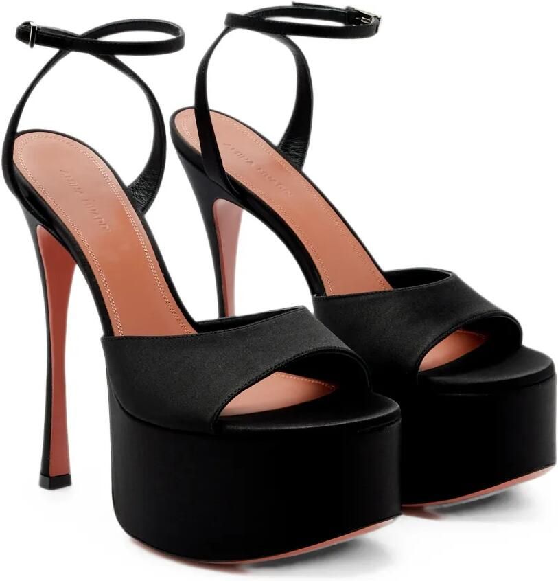 Amina Muaddi Aya sandalen met plateau Zwart - Foto 3