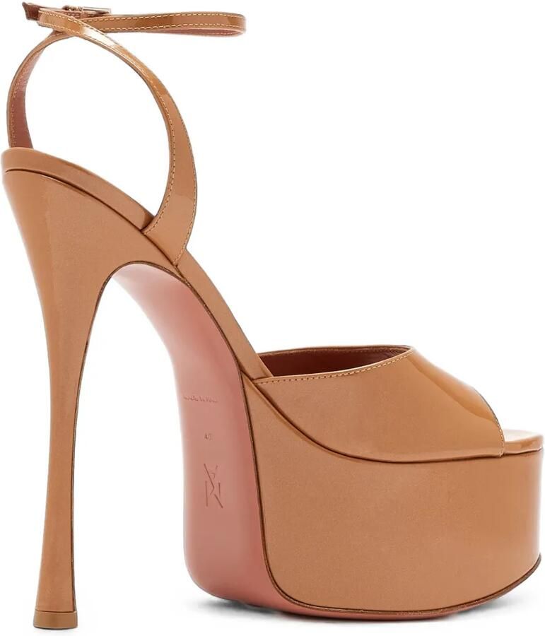 Amina Muaddi Aya sandalen met plateauzool Beige - Foto 3