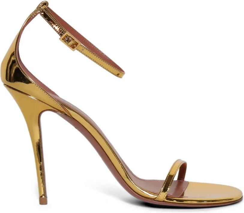 Amina Muaddi Barbara sandalen met gesp Goud
