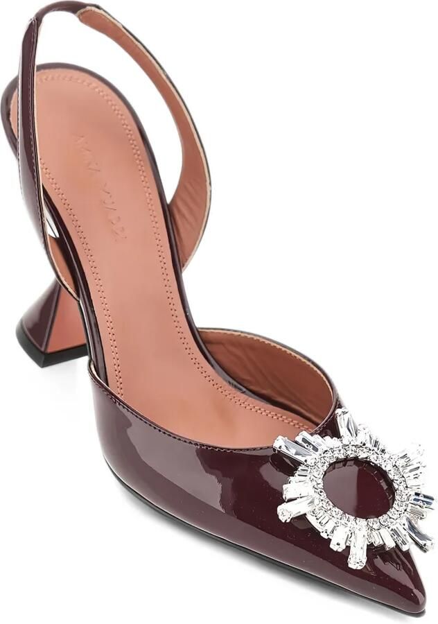 Amina Muaddi Begum crystal-embellished patent-leather pumps Rood - Foto 2