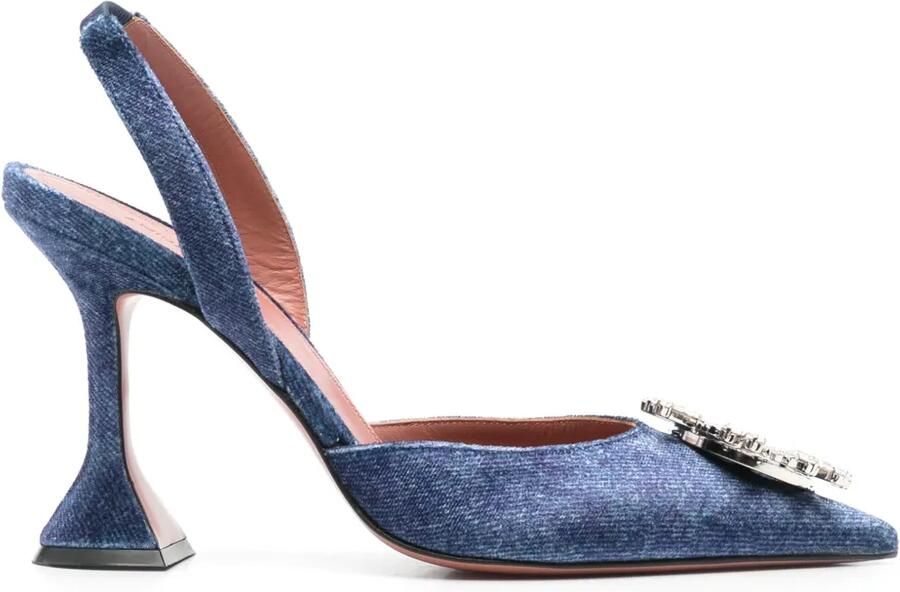 Amina Muaddi Begum Glass Sling 95 mm pumps Blauw