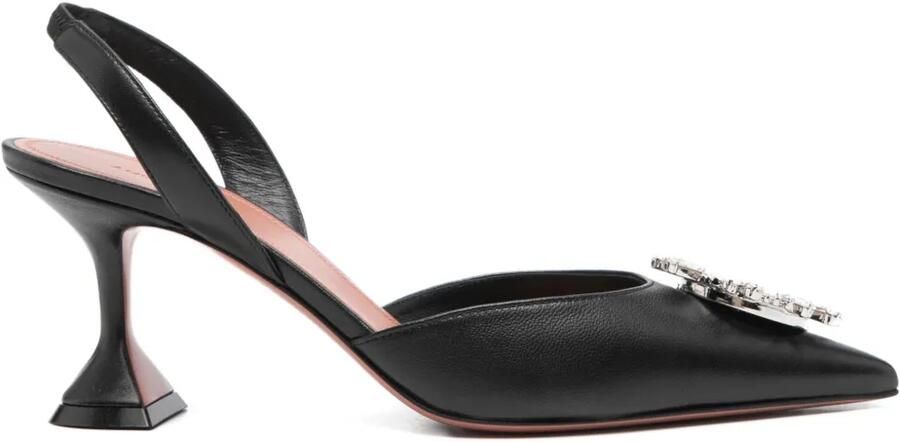 Amina Muaddi Begum mesh slingback 70 mm horloge Zwart