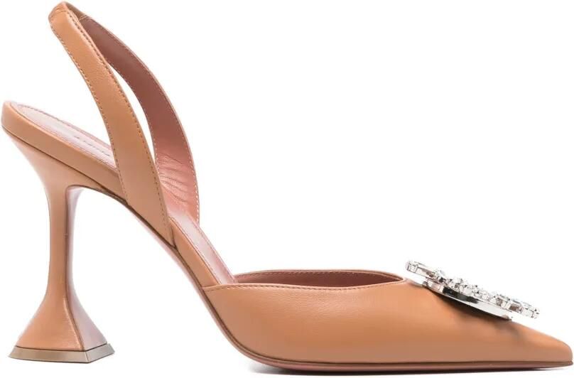 Amina Muaddi Begum pumps verfraaid met kristallen Beige