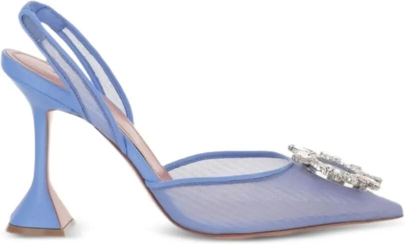 Amina Muaddi Begum pumps verfraaid met kristallen Blauw